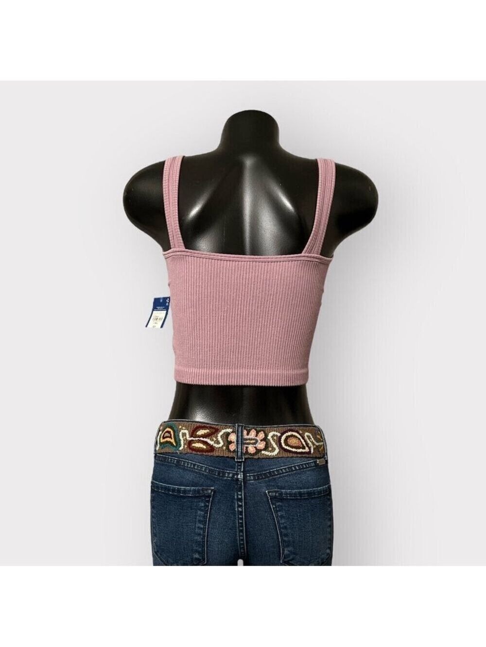 Arizona Jeans Womens XS Lilac Ribbed Cropped Tank Top Elderberry Purple Contour - Picture 3 of 6